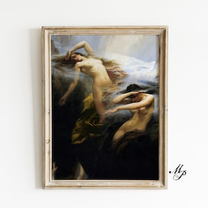 Mountain Nymphs Spreading The Morning Mists - Greek Mythology - Occult Poster, Gothic Home Decor, Witchcraft, Witch Print, Wiccan Art