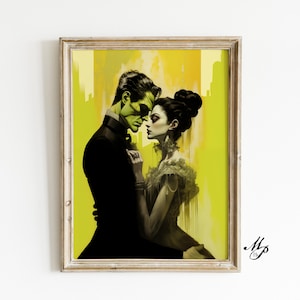 Bride of Frankenstein Art, Halloween Wall Art, Black and White Art, Vintage Wall Art, Funny Wall Art, DIGITAL DOWNLOAD, PRINTABLE Art