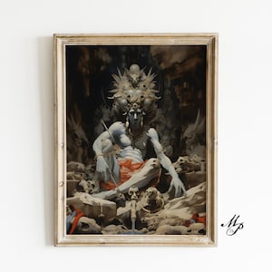 The Old God - Vintage Poster - Art Poster Print - Dark Academia - Gothic Victorian - Ghost Print - Gothic Home Decor - Wiccan Art
