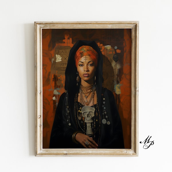 Marie Laveau - Voodoo queen of New Orleans  - Occult Poster, Gothic Home Decor, Witchcraft, Witch Print, Wiccan Art, Gothic Art