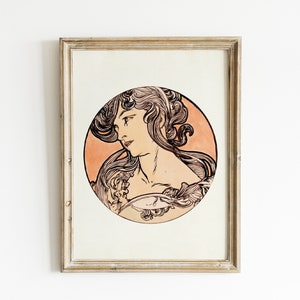 Alphonse Mucha Print - Art Nouveau Poster - Alphonse Mucha Print - Mucha Wall Art - Mucha Digital Print - Housewarming - Living Room Prints