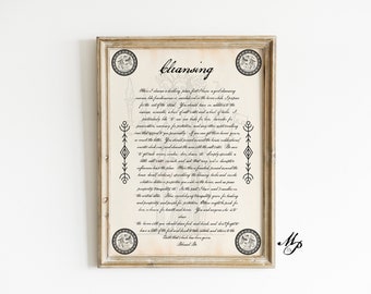 Cleansing Book of Shadows Page – Witchcraft Ritual Art (Digital Download)