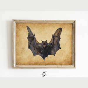 Vintage Vampire Bat Art Print: Gothic Home Decor (Digital Download)