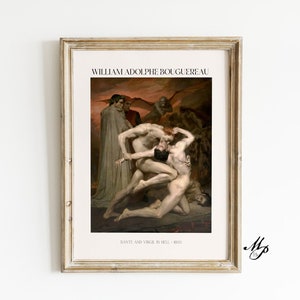 William-Adolphe Bouguereau - Dante and Virgil - Bouguereau Digital Print - Bouguereau Art - Dante and Virgil in hell - 1850