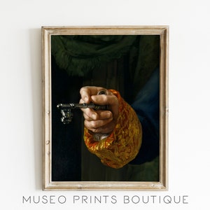 The Key - Moody Portrait Painting | Victorian Man Wall Art | Vintage Art Print | Dark Academia Decor | Baroque Print | Altered Art
