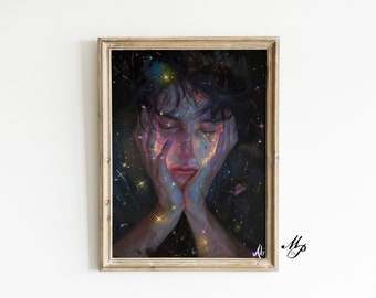 Lámina de Morfeo, dios griego de los sueños, arte mural de Dark Academia (descarga digital)