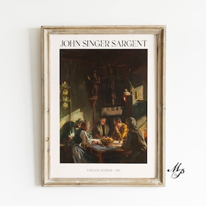 John Singer Sargent Print - Reproduction Of Sargent Painting -  Tyrolese Interior - Home Wall Art, Living Room Decor