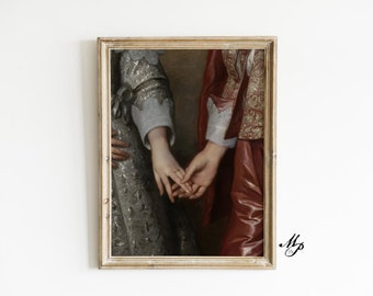 Altered Art - Couple Wall Art - For a Bedroom Decor - Baroque Antique Printable - Romantic Art - Vintage Portrait Painting