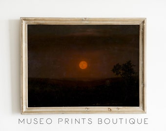 Moody Luna Night Landscape Painting | Vintage Gothic Art (Digital Download)