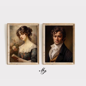 Mr.Darcy - Elizabeth Bennet - Orgullo y prejuicio - Cartel de Jane Austen - Jane Austen Wall Art - Regalo amante de Jane Austen - DESCARGA INSTANTE