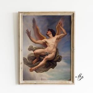Icarus Greek Mythology Print - Vintage Style Print - Greek Mythology Poster - Icarus Print - Classic Art - Mythology Painting