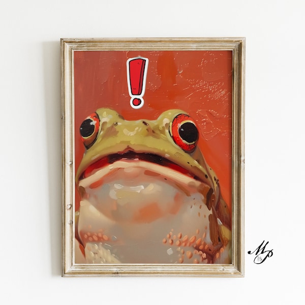 Shocked Frog | Art Print | Cottagecore Decor | Cottagecore Frog Art | Cute Gift | Costume Frog