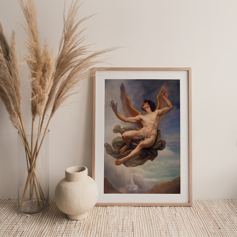 Icarus Greek Mythology Print Vintage Style Print Greek - Etsy