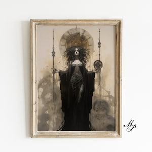 Hecate Art Print, Greek Goddess of Magic and Witchcraft, Hekate Wall Art, Greek Mythology Art, Tonalism style, Mythology Art Print, Witchy