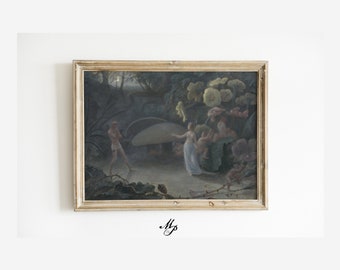 Fairy Forest Vintage Art Print: Dark Gothic Home Decor (Digital Download)
