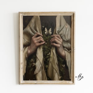 Nachtvlinder kunst, botanische illustraties, Magic Art Print, Boho esthetiek, donkere Academia kunst, Cottagecore natuur print, motten Giclee,