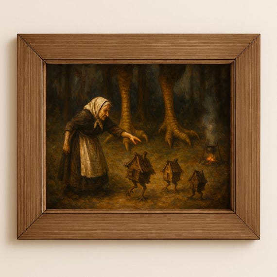 The Brood – Baba Yaga Art Print | Slavic Folklore Wall Art | 8.5x11 Fine Art Print