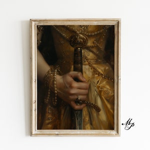 Viktorianische Kunst Poster Druck stimmungsvolle Malerei, Vintage Frau Druck, viktorianisches Dekor Wandkunst, dunkle stimmungsvolle antike Kunstdruck