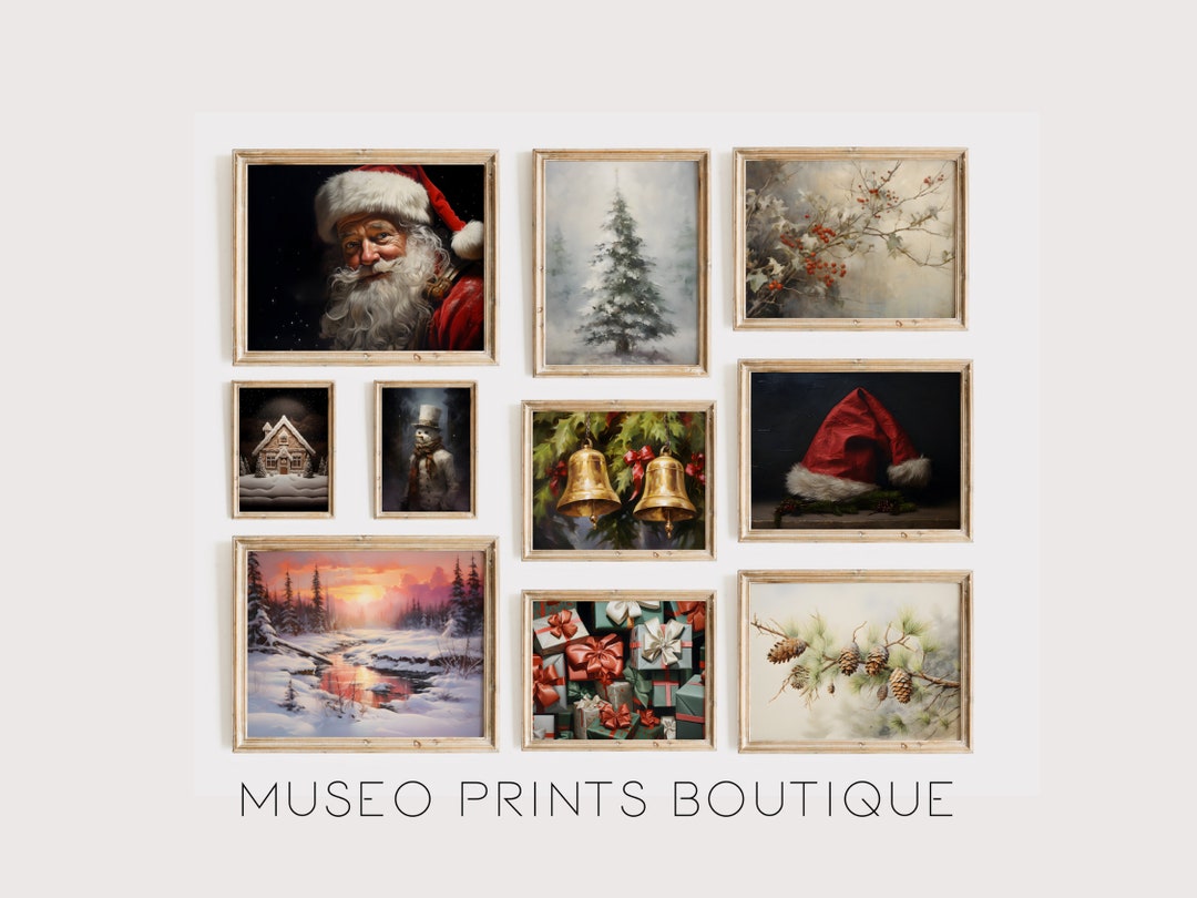 Gallery Set of 10 Christmas Santa Claus With a Sleigh Prints Xmas ...
