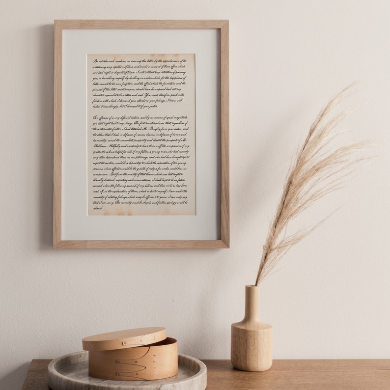 Mr Darcy's Letter to Elizabeth Pride and Prejudice Etsy