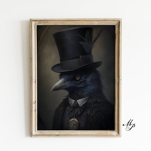 Gothic Raven Poster - Vintage Poster - Art Print - Occult Home Decor - Victorian Crow - Occult Poster - Gothic Home Decor