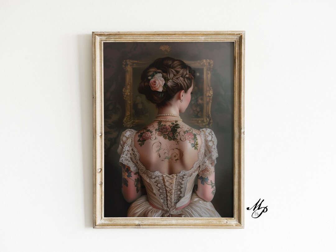 Roses and Lace, Victorian Art Poster Print Moody Painting, Vintage ...