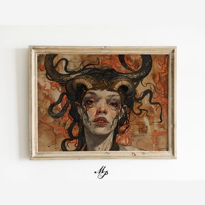 Lilith Devil Print, Demon Vintage Dark Art, Occult Poster, Gothic Female Demon, Witchcraft, Witch Print, Wiccan Art
