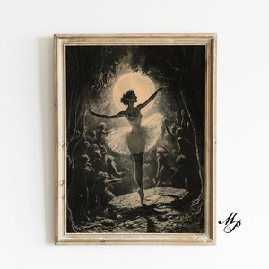 Gothic Fairy Ballerina Print | Dark Victorian Ballet Wall Art (Digital Download)