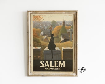 Poster Metallico Decorativo Gotico Salem – Gatto Nero 20x30 Cm, Vintage Per Casa E Cucina