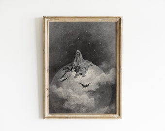 Gustave Dore Der Rabe Kunstdruck - Gothic Death Art (Digitaler Download)