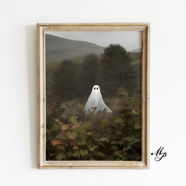 Ghost in the Forest - 'A Ghost In The Highlands' - Vintage Poster - Art Poster Print - Dark Academia - Gothic Victorian - Ghost Print