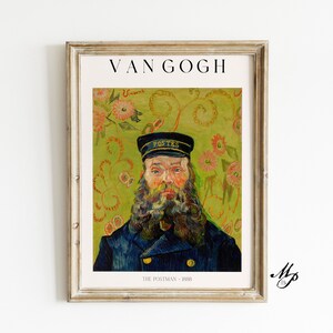 Impresión de Vincent Van Gogh - Retrato de Van Gogh - El cartero - Joseph Roulin 1888 - Girasoles de Van Gogh - Postimpresionista - Arte de pared digital