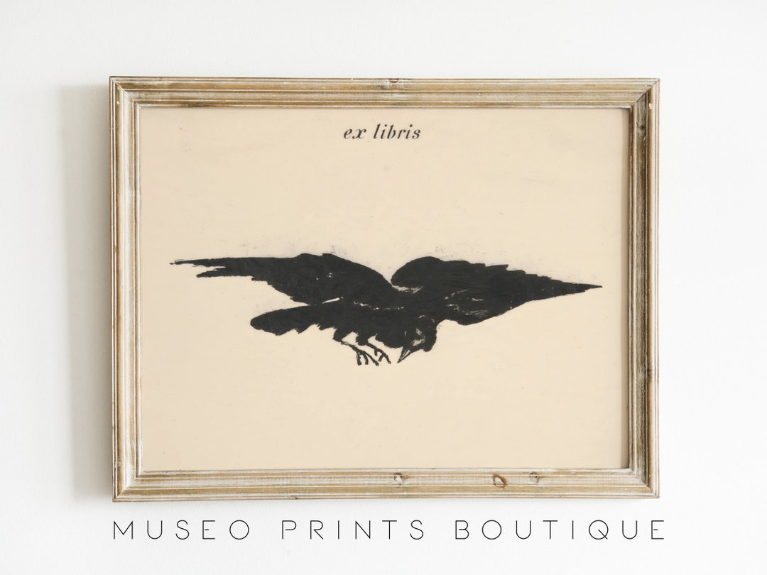 Edgar Allan Poe Raven Print: Vintage Dark Academia Wall Art (digital ...