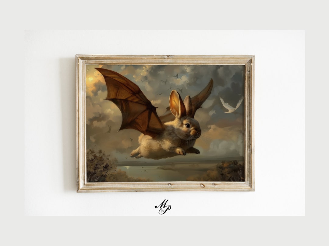 Gothic Vampire Rabbit Art Print, Dark Academia Decor (digital Download ...