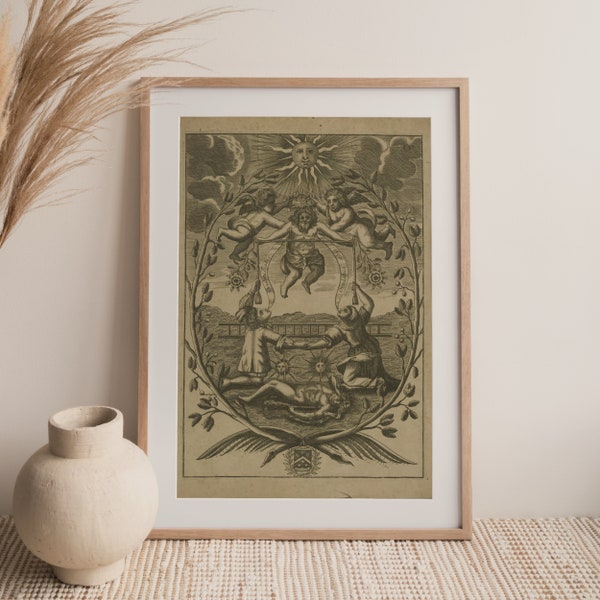 Alchemy Print - Alchemical Illustration - Gothic - Ancient Art - Occult - Medieval Poster - Magick - Esoteric Home Decor - Mutus liber
