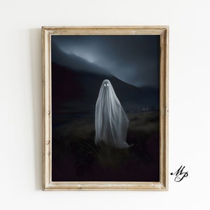 Ghost in the Forest - &#39;Highland Spirit&#39; - Vintage Poster - Art Poster Print - Dark Academia - Gothic Victorian - Ghost Print