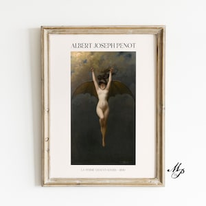 Albert Joseph Penot - The Bat-Woman (1890) - Woman Portrait Vintage Painting - Gift Idea Poster - Bedroom Wall Art Decor - Antique Print