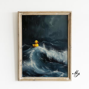 Wanderlust - A Rubber Duck in A Stormy Sea, Vintage Poster, Dark Academia, Klassische Malerei, Nautik, Gothik, Witchy Ästhetik