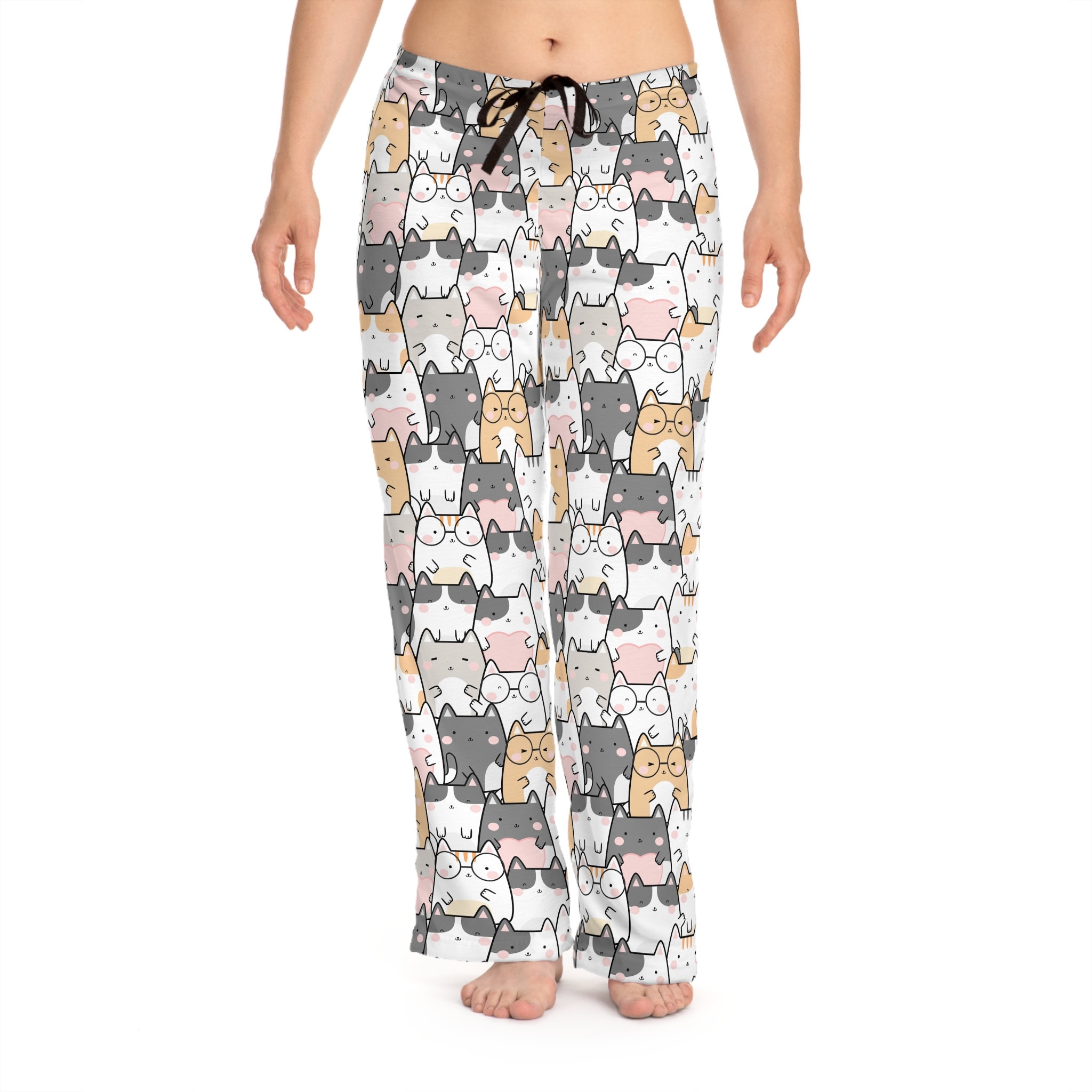 【AMOMENTO×KITTY BUNNY PONY】24fw COTTON PAJAMA PANTS Mens Hello Kitty Pajama Pants Soft Lightweight Pajama Pants