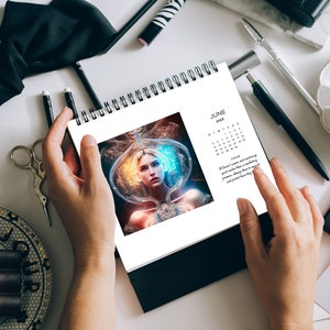 2023 Printable Cosmic AI Generated Zodiac Themed Calendar | Monday Start | AI Generated Inspirational Quotes For Each Sign