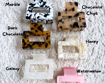 Hair Claw Clips 5 cm Thick Hair Clip Large Hair Clip Durable Clip Gift for Her Hair Accessories Bun Clip Matte Hair Clip Rectangle Acetate