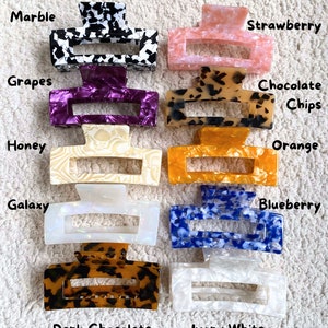 Haarkrallen Clips 10 cm Dicke Haarspange Große Haarspange Langlebig Clip Geschenk für Sie Haarschmuck Bun Clip Matte Haarspange Rechteck Acetat