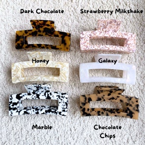 Hair Claw Clips 13 cm Thick Hair Clip Large Hair Clip Durable Clip Gift for Her Hair Accessories Bun Clip Matte Hair Clip Rectangle Acetate
