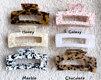 Hair Claw Clips 13 cm Thick Hair Clip Large Hair Clip Durable Clip Gift for Her Hair Accessories Bun Clip Matte Hair Clip Rectangle Acetate