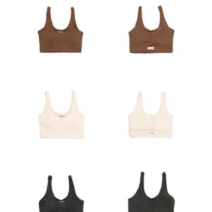 V-neck bralette, Women underwear in brown, cream, black - antibacterial, eco-friendly- hemp, organic cotton - The Naked Club