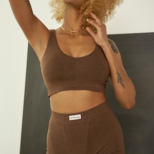 V-neck bra in black, front of the bralette, brown, cream, women underwear - antibacterial, eco-friendly - hemp, organic cotton - natural underwear - The Naked Club