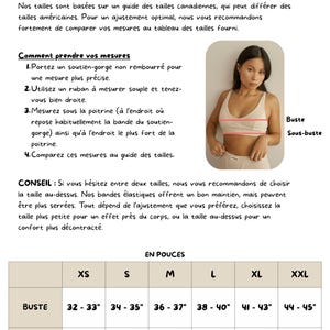 May include: Bralette size guide with bust and underbust measurements in inches. Includes instructions on how to measure and a size chart from XS to XXL. The Naked Club logo is at the bottom.