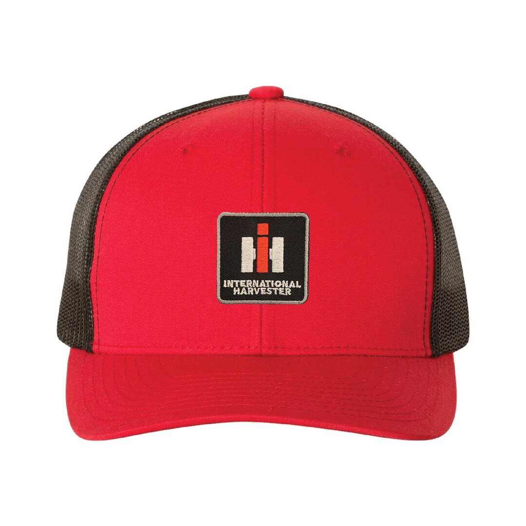 Cappello Snapback International Harvester Nero In Cotone Con Toppa Ricamata, Unisex