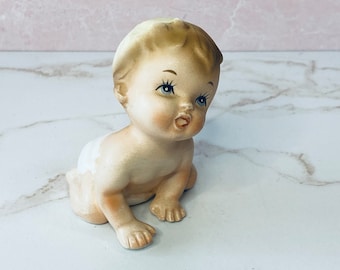 Vintage Napcoware Crawling Kewpie Baby, Porcelain Ceramic Figurine, Keepsake, Collectible