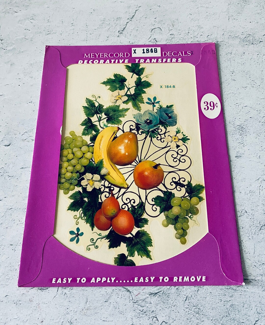 Vintage 1950's NOS Meyercord Decals, Fruit & Flowers, Kitchen Decor